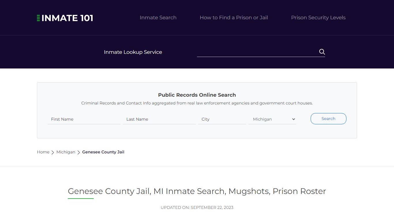 Genesee County Jail, MI Inmate Search, Mugshots, Prison Roster